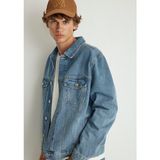 Mavi Ray Kolej Vintage Mavi Jean Ceket 0110273-87940 Uzun Kol Erkek Cepli Düz Desenli Normal Fit - Mavi-87940