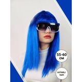 Mavi Renk Uzun Parti Peruğu Mirsm0010k-D042