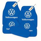 Mavi Renk Volkswagen Logolu Oto Halı Paspas Takımı 5 Parça, Araca Uyumlu, Dayanıklı Ve Estetik