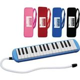 Mavi Renkli 32 Tuşlu Çantalı Melodika, Pratik ve Eğlenceli Müzik Aleti - Ahşap - Bej - Siyah - Seçenek 1