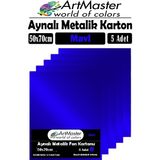 Mavi Renkli 50X70 Metalik Aynalı Fon Kartonu 5 Adet 1 Paket Artmaster Metalik Aynalı Fon Kartonu - Standart