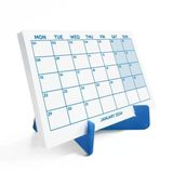 Mavi Renkli Aylık Planlama 2027 Takvim, 2027 Masa Takvimi, Blue Color Monthly Planner Calendar