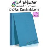 Mavi Renkli Mukavva 35X50 Cm 10 Adet 1 Paket Renkli Sert Karton 1.0 Mm Anasınıfı Hobi Etkinlik Okul Öncesi Elişi