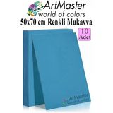 Mavi Renkli Mukavva 50X70 Cm 10 Adet 1 Paket Renkli Sert Karton 1.0 Mm Anasınıfı Hobi Etkinlik Okul Öncesi Elişi