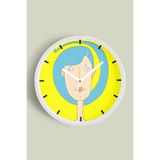 Mavi Saç Modern Duvar Saati - 30cm - Önü Camlı Beyaz Kasa - Sessiz Mekanizma, JH0286S30BKP