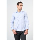 Mavi Sert Yaka Cepsiz Slim Fit Classic Pamuklu Gömlek 1004255324