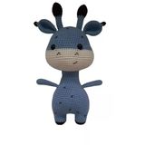 Mavi Sevimli Zürafa Uyku Arkadaşı Amigurumi Organik Oyuncak