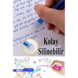 Mavi Silinebilir Tükenmez Kalem 10 Adet Bıa Silinebilir Jel Pilot Kalem Mürekkepli Kolay Silinebilir Kumaş Kalemi Mavi