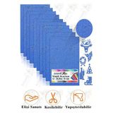Mavi Simli Karton A4 20x30 cm 10 lu 1 Paket Simli Fon Kartonu Parıltılı Kağıt Anasınıfı Kreş Etkinlik Proje