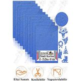 Mavi Simli Karton A5 15X20 cm 10 Lu 1 Paket Simli Fon Kartonu Parıltılı Kağıt Anasınıfı Kreş Etkinlik Proje - Standart