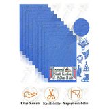 Mavi Simli Karton A5 15x20 cm 10 lu 1 Paket Simli Fon Kartonu Parıltılı Kağıt Anasınıfı Kreş Etkinlik Proje