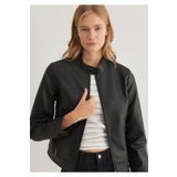 Mavi Siyah Suni Deri Ceket Fitted / Vücuda Oturan Kesim -900 1110598
