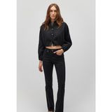 Mavi Siyah Tencel TM Lyocell Crop Ceket Gömlek 1210857-900 - Siyah-900 - XS