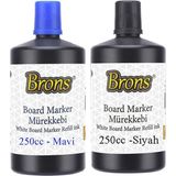 Mavi Siyah Yazı Tahta Kalem Mürekkebi 250ML 1 Adet Brons Tahta Kalemi Mürekkebi Kolay Silinebilir 250GR Okul Sınıf - Standart - 250 ml