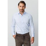Mavi Slim Fit Dar Kalıp Klasik Yaka Düz Uzun Kollu Cepsiz %100 Pamuk Gömlek