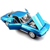 Mavi Su Dünyası 1965 Chevrolet Corvette 1:18 Ölçekli Klasik Araba Mavi Renkli 30 cm