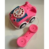 Mavi Su Dünyası Çevirmeli Oyuncak Telefon Araba Sürtmeli 18X16 cm - Pembe
