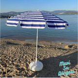 Mavi Su Dünyası Pamuk Kumaş Deniz Balkon Bahçe Bidon Dahil Plaj Şemsiyesi 2 Metre 10 Telli