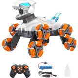 Mavi Su Dünyası Uzaktan Kumandalı Full Fonksiyon 8 Teker Buharlı 2.4g Şarjlı Dinozor Araba Robot - Renkli