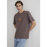 Mavi Tazmanya Canavarı Baskılı Kahverengi Erkek T-Shirt M0612657-70423 - 2XL