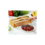 Mavi Trend 2'li Bambu Streç Folyo Kutusu 34X14X7 cm ( Duvar Montajlı, Çekmece Içi, Tezgah Üstü ) - Ahşap