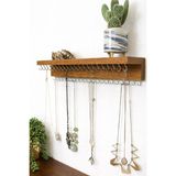 MAVİ TREND 50cm 42kanca Kolye Asma Aparatı Kolye Askısı Metal Takı Standı Ahşap Duvar Askılık & Anahtarlık