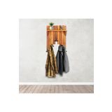 Mavi Trend Ahşap Duvar Ve Kapı Askısı Elbise Askılık Raflı Piyano Model 5 Askılı 50x36x9 cm