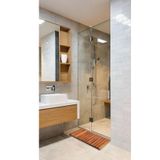 mavi trend Ahşap Paspas Banyo Paspası Duşakabin Lavabo Kapı Önü Paspas 68x40 cm Büyük Boy