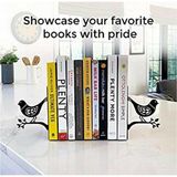 mavi trend Dekoratif Metal Siyah Kuş Desenli Kitap Tutucu 2 Li Kitap Desteği