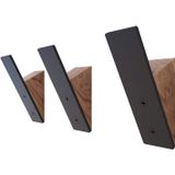 Mavi Trend Duvar Askılığı Askısı - 3'lü Set - Metal Ahşap Siyah Metal Askılar, Duvar Askıları - Dekoratif Duvar Askıları - Duvar As