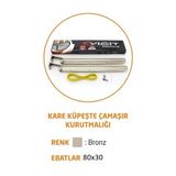 Mavi Trend Kare Küpeşte Alüminyum Balkon Çamaşır Kurutmalık 80X30 mm - 1 Adet