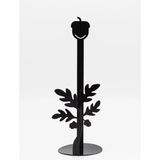 Mavi Trend Metal Kağıt Havluluk Siyah Dik Havlu Peçetelik Standart ve Büyük Boy Rulo Uyumlu Pelit Desenli