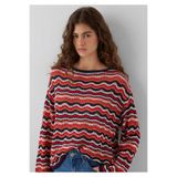Mavi Turuncu Jakarlı Kazak Loose Fit / Bol Rahat Kesim 1710972-91010