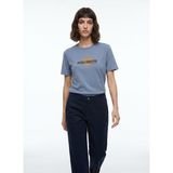 Mavi Unisex Bisiklet Yaka Baskılı T-Shirt D6SU-TST3104