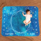 Mavi Uzay Macerası Baby Shower Hediyesi Fotoğraf Çekim Battaniyesi