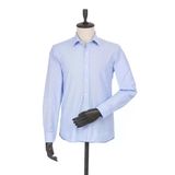 Mavi Uzun Kol Filafil Sert Yaka Slim Fit Dar Kesim Basic Gömlek 1004190008