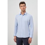 Mavi Uzun Kol Kendinden Desenli Armürlü 032 Sert Yaka Classic Slim Fit Gömlek 1004245151