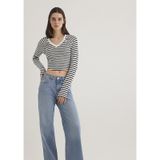 Mavi - Uzun Kollu Crop Basic Tişört 1613041-85586 Siyah
