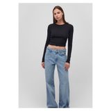 Mavi Uzun Kollu Siyah Crop Basic Tişört Crop / Kısa Kesim 1612822-900