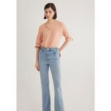 Mavi V Yaka Turuncu Bluz 121357-71245 - Pembe - XS