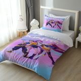 Mavi ve Lila Huntrix Yatak Örtüsü M36 - 001-Renkli - 160 x 220 cm