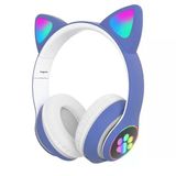 Mavi Vilya Kedi Kulaklığı Led Işıklı, Bluetooth, Çocuk Ve Gençler İçin