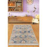 Mavi Vintage Dokuma Pamuk Tabanlı Kaymaz Kilim Klm218