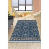 Mavi Vintage Dokuma Pamuk Tabanlı Kaymaz Kilim Klm221
