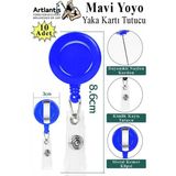 Mavi Yaka Yoyosu 10 Adet Yoyo Kartlık Kimlik Personel Kartı Yoyo Yaka Cep Kemer Geri Çekilebilir Rozet Tutma Makara - Standart - 60 cm