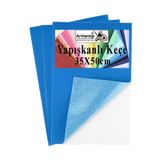 Mavi Yapışkanlı Keçe 35X50 Cm 3 Adet 2.0 Mm Kendinden Yapışkanlı Renkli Hobi Keçesi Elişi Keçe Kumaşı Anasınıfı