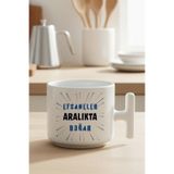 Mavi Yazılı Efsaneler Bu Ayda Doğar Baskılı Doğum Günü Hediyelik T Kulplu Latte Fincan Kupa Bardak, QB1L8266-12ARALIK