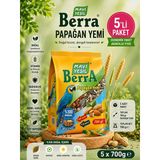 Mavi Yeşil Berra 5'Li Paket Papağan Yemi 700 Gr Doğal İçerikli, Vitamin Ve Enerji Destekli Papağan Yemi