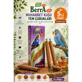 Mavi Yeşil Berra Ballı Meyveli Muhabbet Kuşu Yem Çubuğu 5’Li Paket 15 Stick 900 G Vitamin Ve Mineralli Muhabbet Kuşu Krakeri