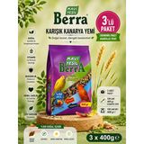 Mavi Yeşil Berra Karışık Kanarya Yemi 3'Lü Ekonomik Paket Doğal İçerikli Toplam 1.200 G